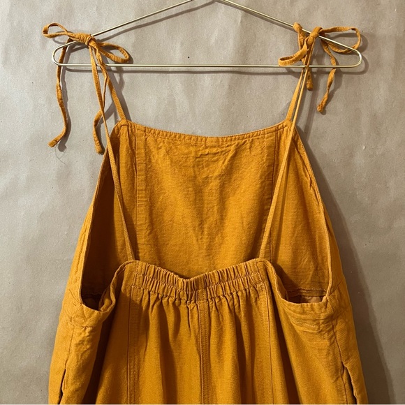Urban Outfitters | Harley Linen Tie Strap Wide Leg Overalls Jumpsuit Size L - Picture 12 of 16